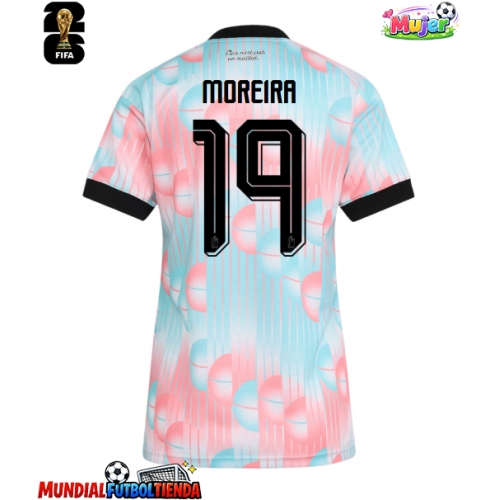 Camiseta Bélgica Diego Moreira #19 Segunda Equipación Replica Mundial 2026 para mujer mangas cortas